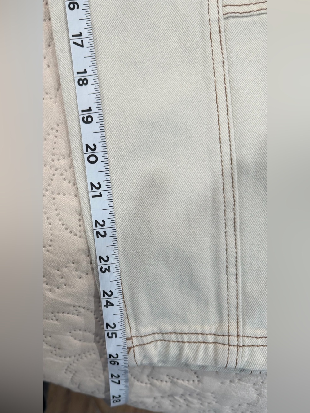 PacSun Elastic Waist Cargo Pants Cream Brown Contrast Stitch Size M - Picture 10 of 15